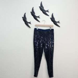 Alexander McQueen 2008 Navy Blue Sequin Leggings/Pants IT 40 US 4